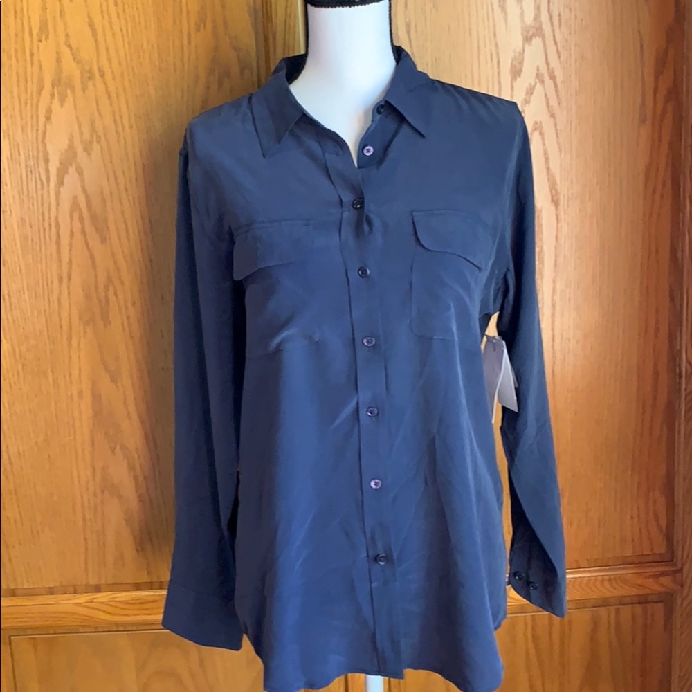 Blue Equipment Femme slim signature silk blouse